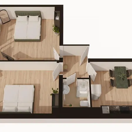 Apartment Zentral & Komfortabel: 2 Schlafzimmer, Free Wifi